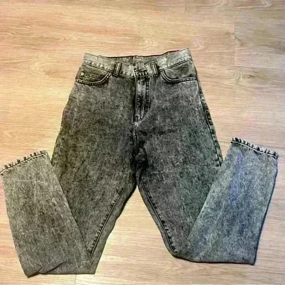 CDRDENIM JEANS MAKERS BLACK ACID WASHED HIGH RISE SKINNY JEANS SIZE  26 - Picture 2 of 16